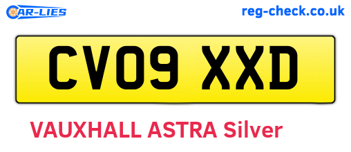 CV09XXD are the vehicle registration plates.
