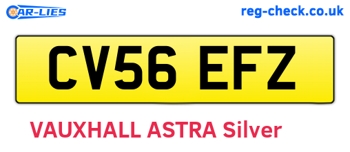 CV56EFZ are the vehicle registration plates.
