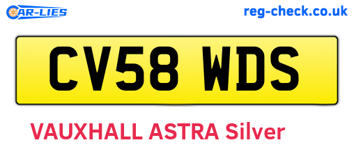 CV58WDS are the vehicle registration plates.