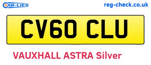 CV60CLU are the vehicle registration plates.