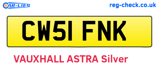 CW51FNK are the vehicle registration plates.