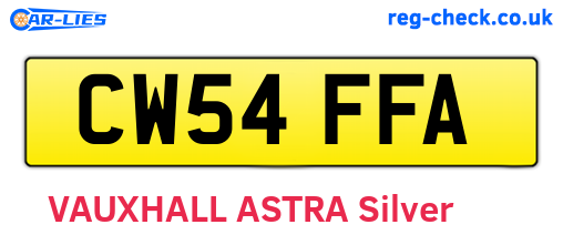 CW54FFA are the vehicle registration plates.