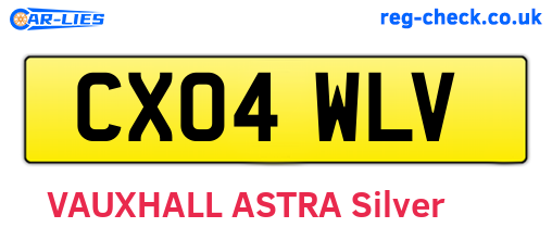 CX04WLV are the vehicle registration plates.