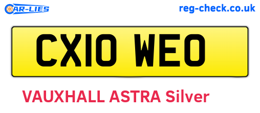 CX10WEO are the vehicle registration plates.
