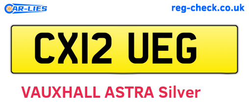CX12UEG are the vehicle registration plates.