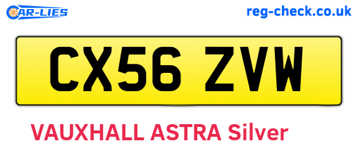 CX56ZVW are the vehicle registration plates.