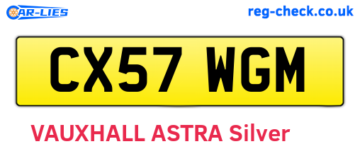 CX57WGM are the vehicle registration plates.