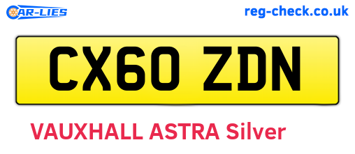 CX60ZDN are the vehicle registration plates.