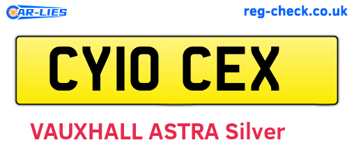 CY10CEX are the vehicle registration plates.