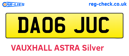 DA06JUC are the vehicle registration plates.