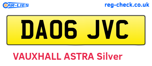 DA06JVC are the vehicle registration plates.