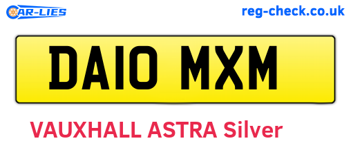 DA10MXM are the vehicle registration plates.
