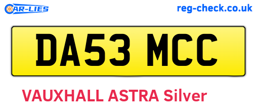 DA53MCC are the vehicle registration plates.