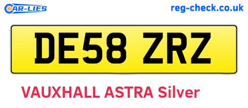 DE58ZRZ are the vehicle registration plates.