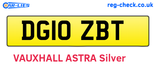 DG10ZBT are the vehicle registration plates.