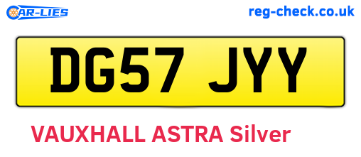 DG57JYY are the vehicle registration plates.