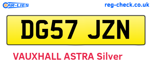 DG57JZN are the vehicle registration plates.