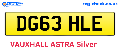 DG63HLE are the vehicle registration plates.