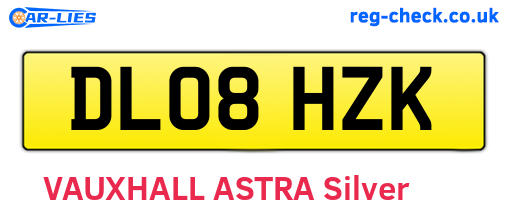 DL08HZK are the vehicle registration plates.