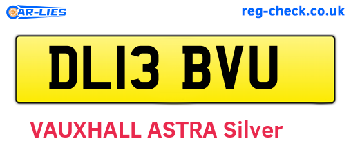 DL13BVU are the vehicle registration plates.