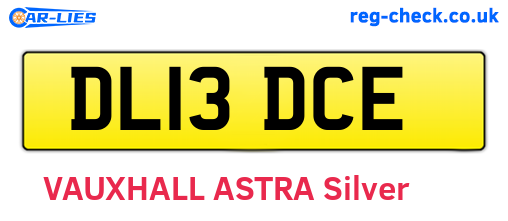 DL13DCE are the vehicle registration plates.