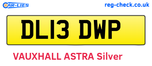 DL13DWP are the vehicle registration plates.