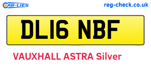 DL16NBF are the vehicle registration plates.