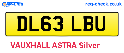 DL63LBU are the vehicle registration plates.