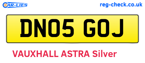 DN05GOJ are the vehicle registration plates.