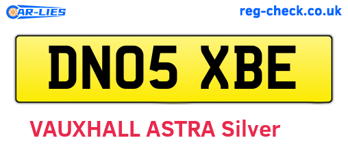 DN05XBE are the vehicle registration plates.