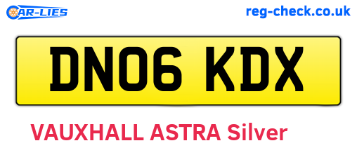 DN06KDX are the vehicle registration plates.