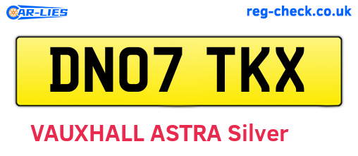 DN07TKX are the vehicle registration plates.