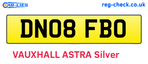 DN08FBO are the vehicle registration plates.