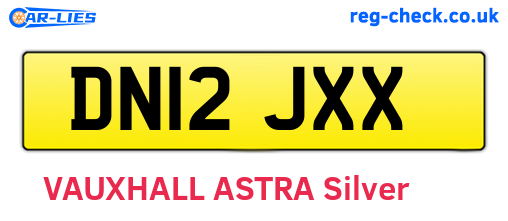 DN12JXX are the vehicle registration plates.