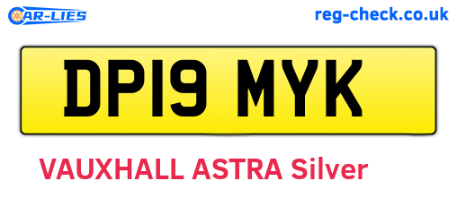 DP19MYK are the vehicle registration plates.