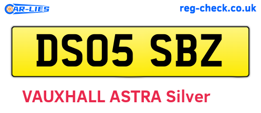 DS05SBZ are the vehicle registration plates.