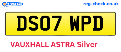DS07WPD are the vehicle registration plates.