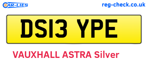 DS13YPE are the vehicle registration plates.