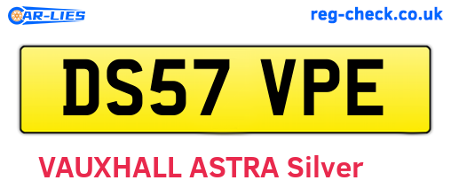 DS57VPE are the vehicle registration plates.