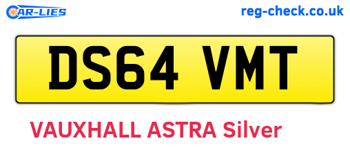DS64VMT are the vehicle registration plates.