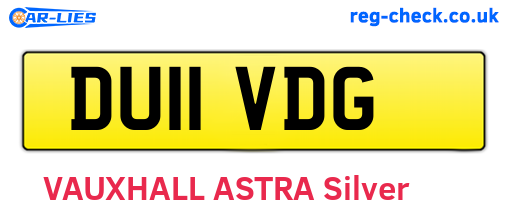 DU11VDG are the vehicle registration plates.