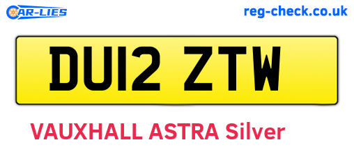 DU12ZTW are the vehicle registration plates.
