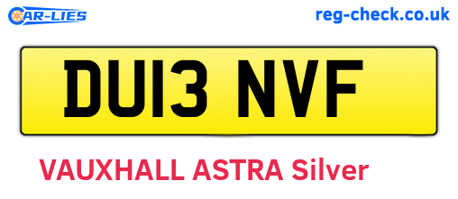 DU13NVF are the vehicle registration plates.