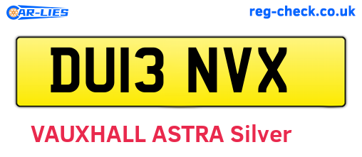 DU13NVX are the vehicle registration plates.