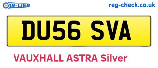 DU56SVA are the vehicle registration plates.