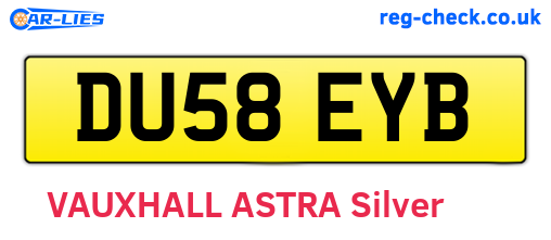 DU58EYB are the vehicle registration plates.