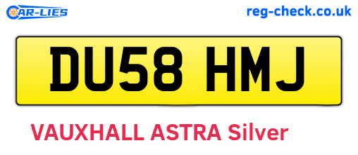 DU58HMJ are the vehicle registration plates.
