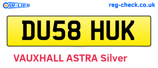DU58HUK are the vehicle registration plates.