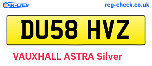 DU58HVZ are the vehicle registration plates.