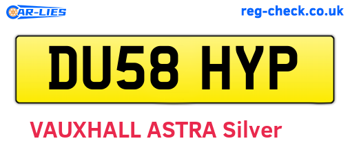 DU58HYP are the vehicle registration plates.